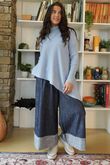 Bowie Asymmetric Turtle Neck Ribby Knit Ice